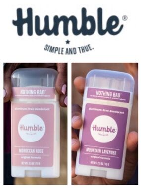 NEW!  Bundle of two sticks of Humble Brands aluminum-free natural deodorant